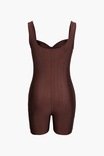 Solid Bow Front Bodysuit
