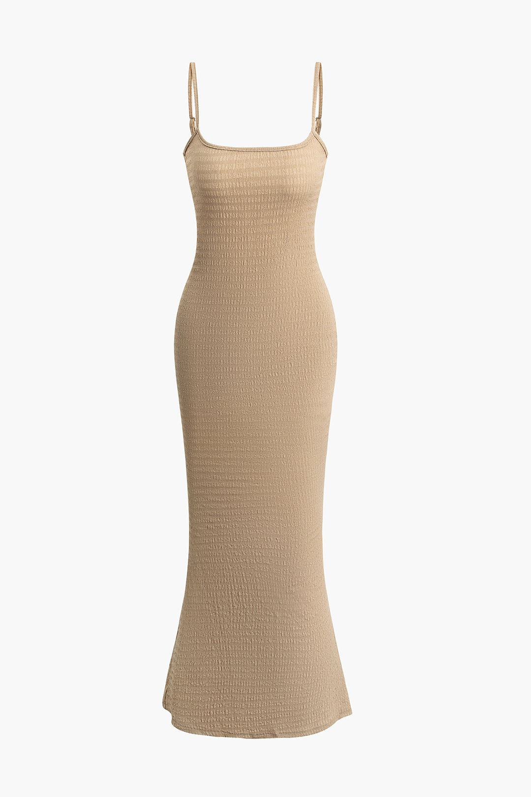 Solid Texture Slip Maxi Dress