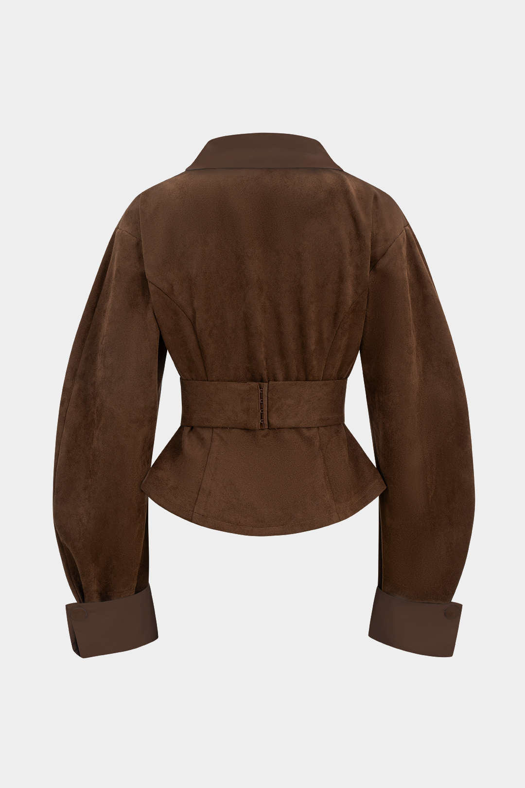 Suede Patchwork Notched Lapel Button Jacket