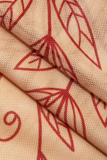 Botanical Print Backless Slip Maxi Dress