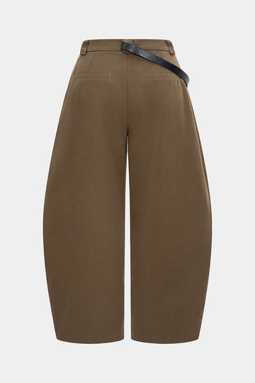 Plus Size Metallic Asymmetrical Trousers