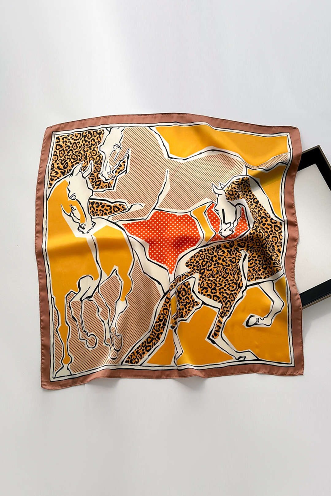 Leopard Print Eclectic Mix Pattern Silk Scarf