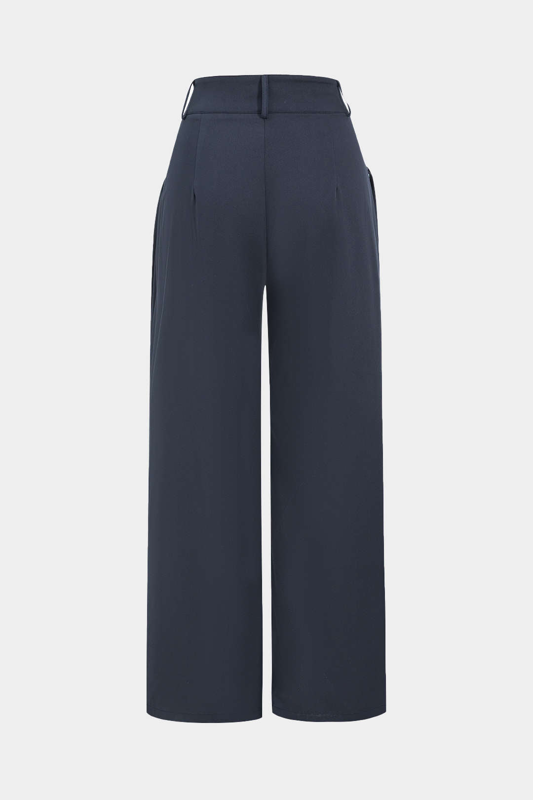 Solid Wide Leg Pocket Trousers