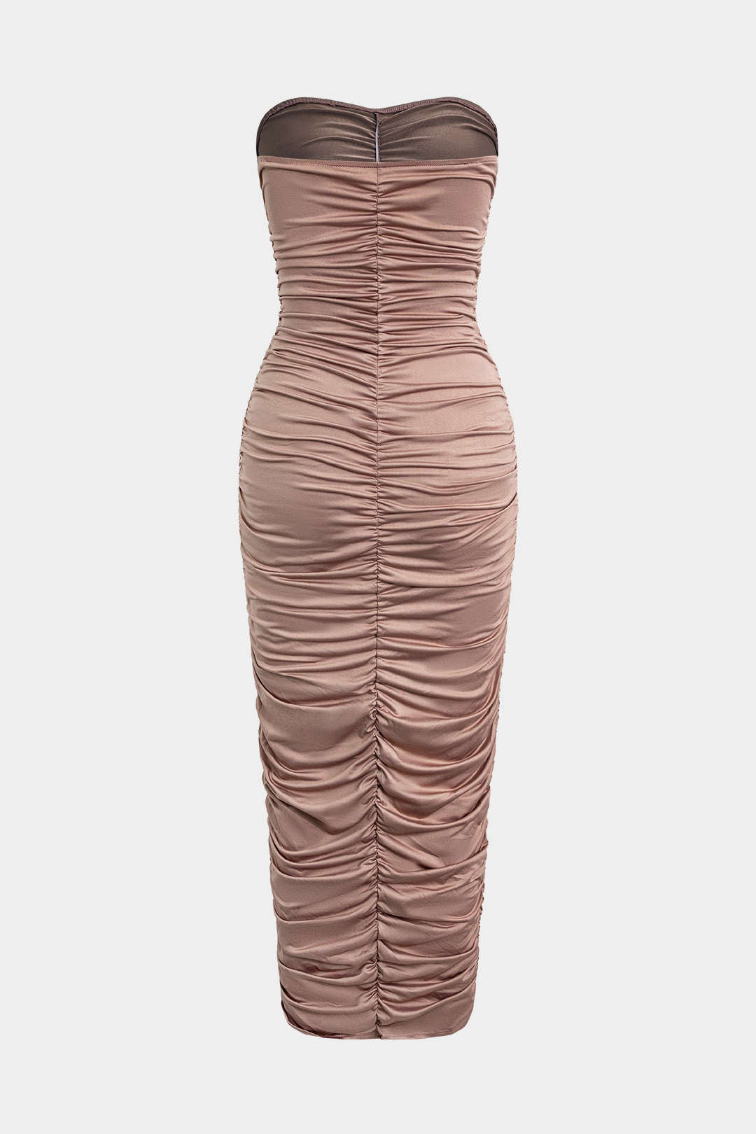 Solidu Ruched Strapless Midi Dress