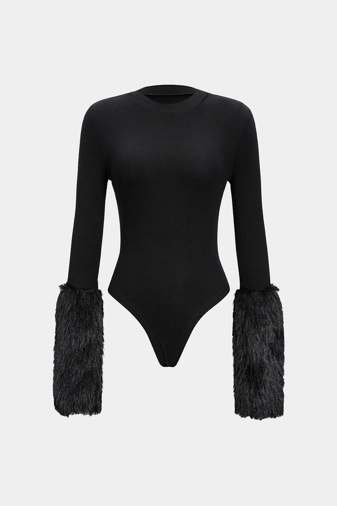 Body de manga larga con patchwork de piel