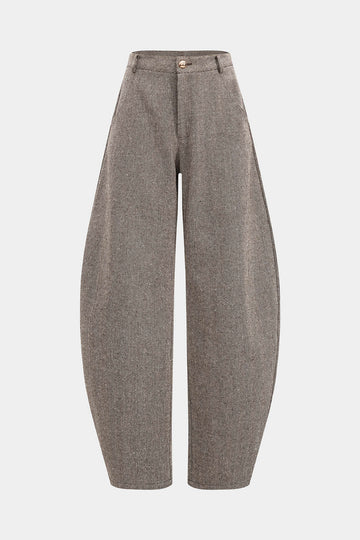 Woolen Metallic Button Pocket Pants