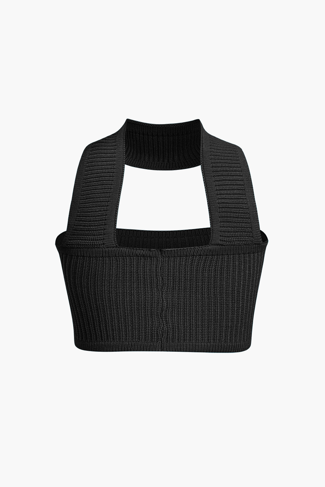 Bażiku Solid Ribbed Knit Crop Tank Top