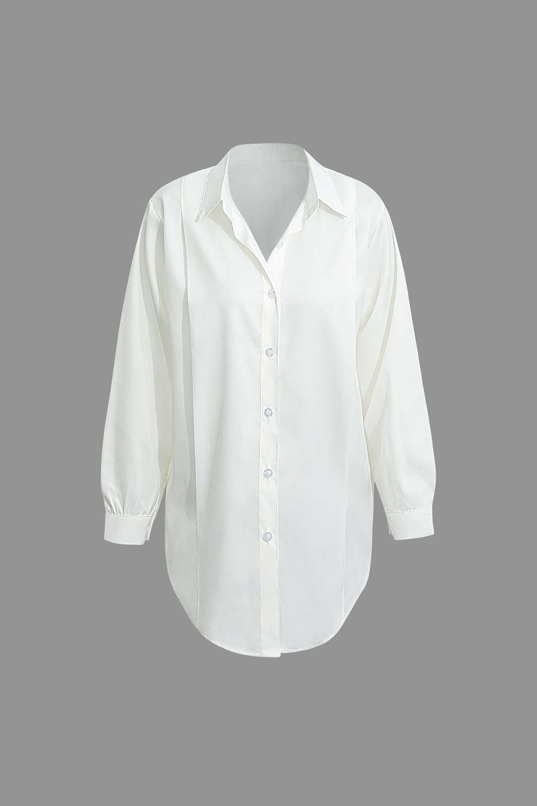 Solid Button Up Long Sleeve Shirt