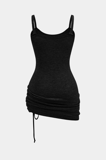 Cross Cut Out Crop Top U Asimmetriku Qabbel Mini Dress Set