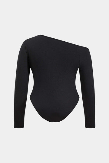 Plus -Größe asymmetrischer Bodysuit