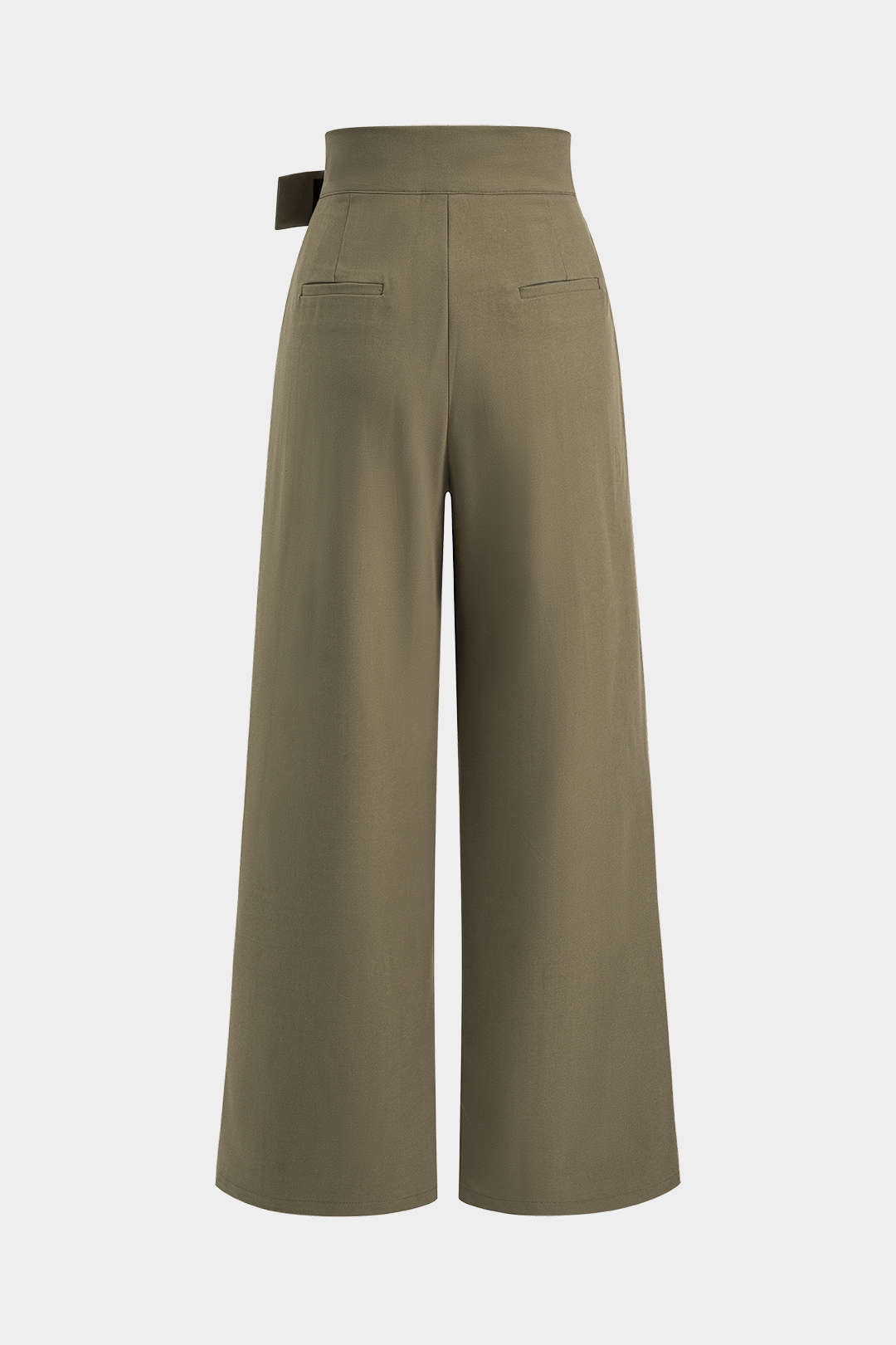 Asymmetrical Ruched Wide Leg Trousers