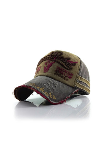 Letter Embroidery Distressed Baseball Hat