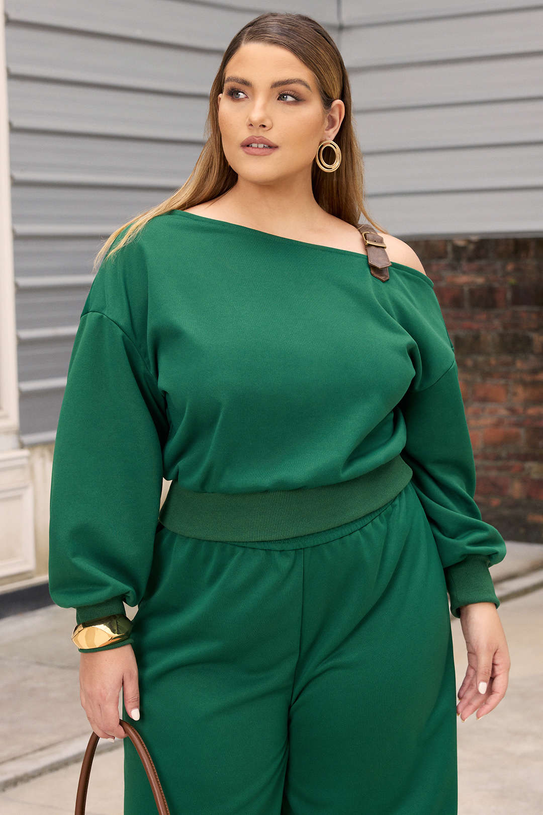 Plus Size Patchwork Asymmetrical Long Sleeve Sweatshirt