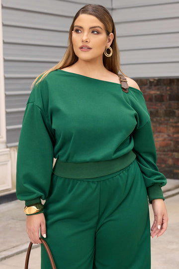 Plus Size Patchwork Asymmetrical Long Sleeve Sweatshirt