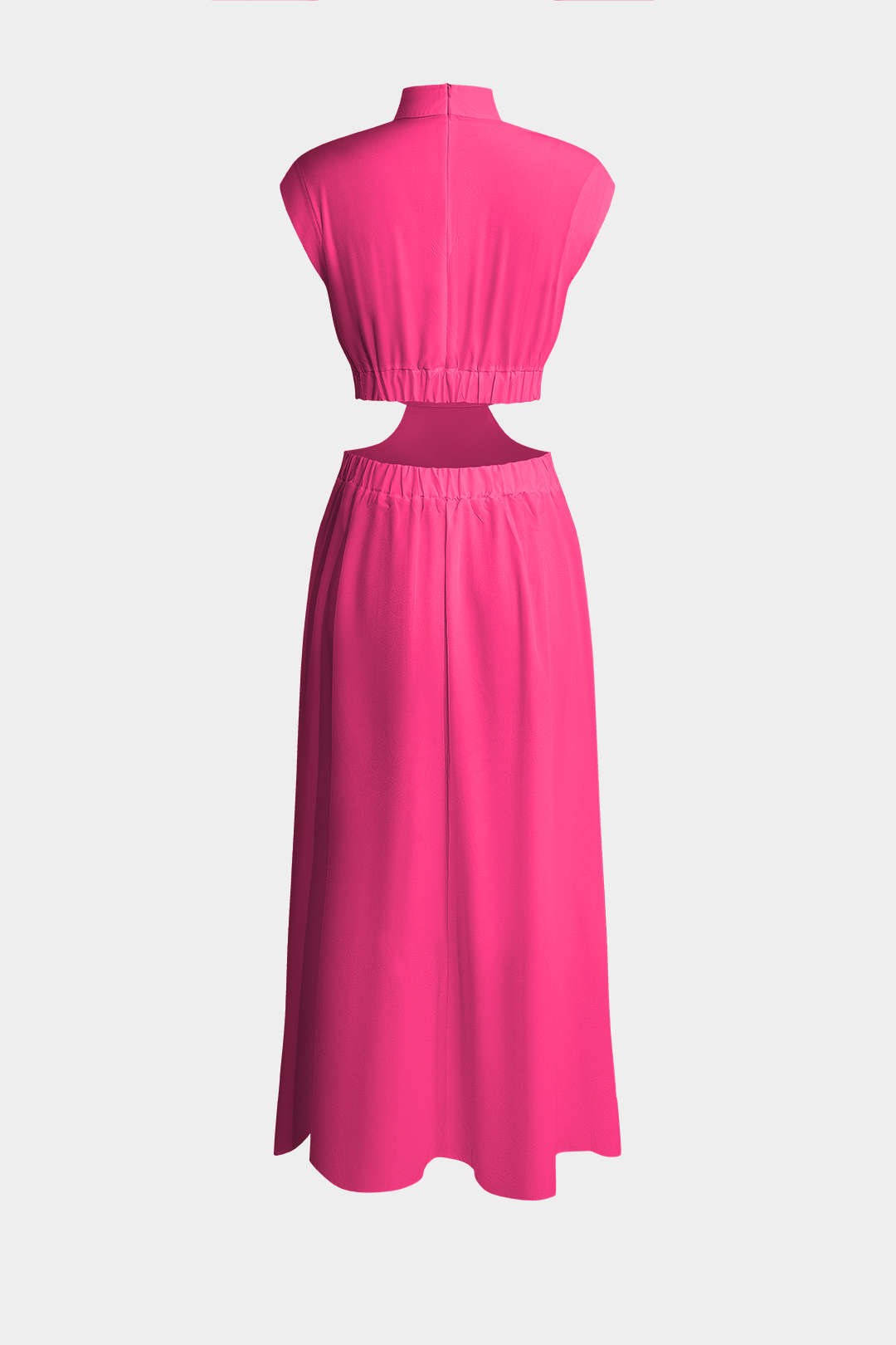 Robe maxi plissée coupée au cou