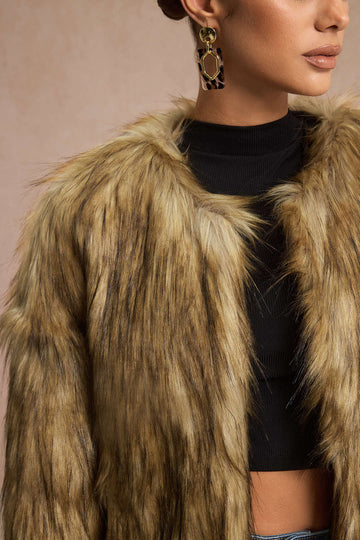Faux Fur Long Sleeve Jacket