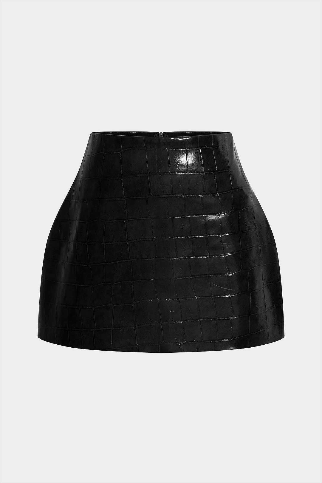 Texture Faux Leather Skirt