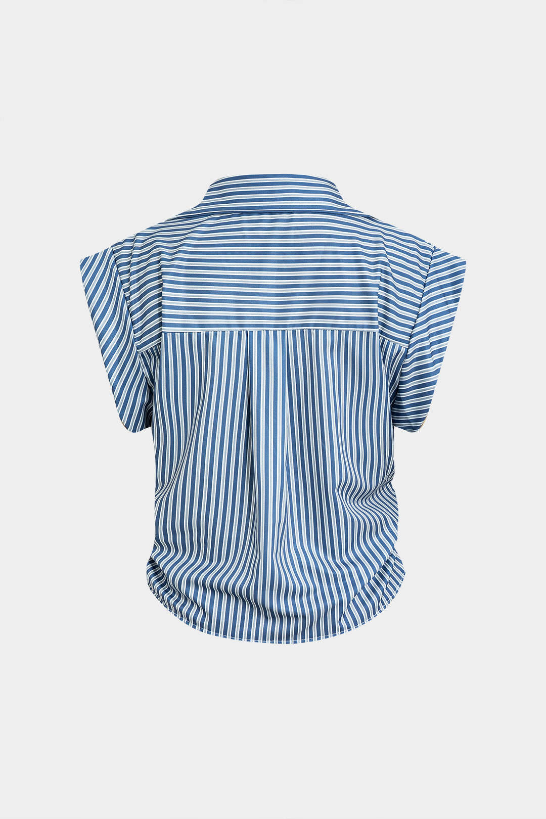 Basic Stripe Print Cap ujjú gombos ing