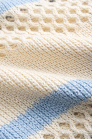 Knit Contrast Cut Out Zipper Cardigan