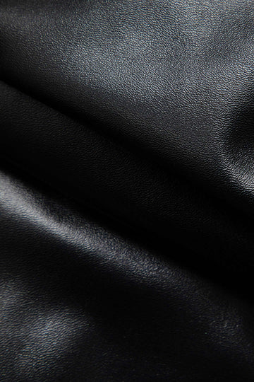Faux Leather V-neck Mini Dress