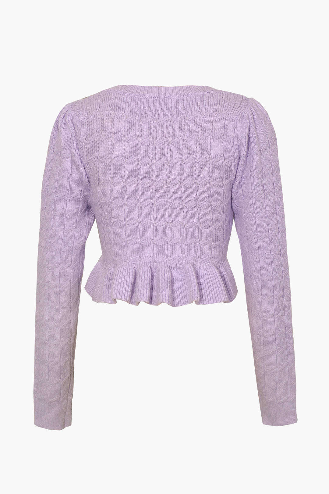 Purple Frills Bottom Knitted Long Sleeve Top