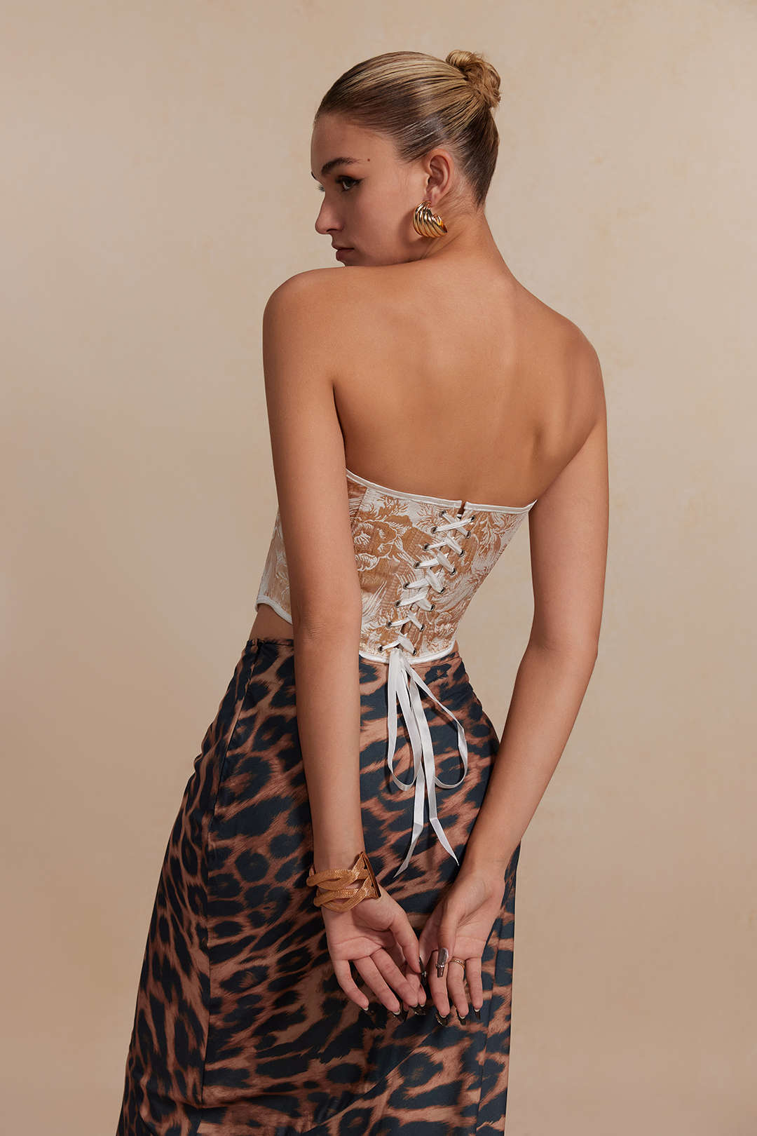 Falda de sirena con estampado de leopardo