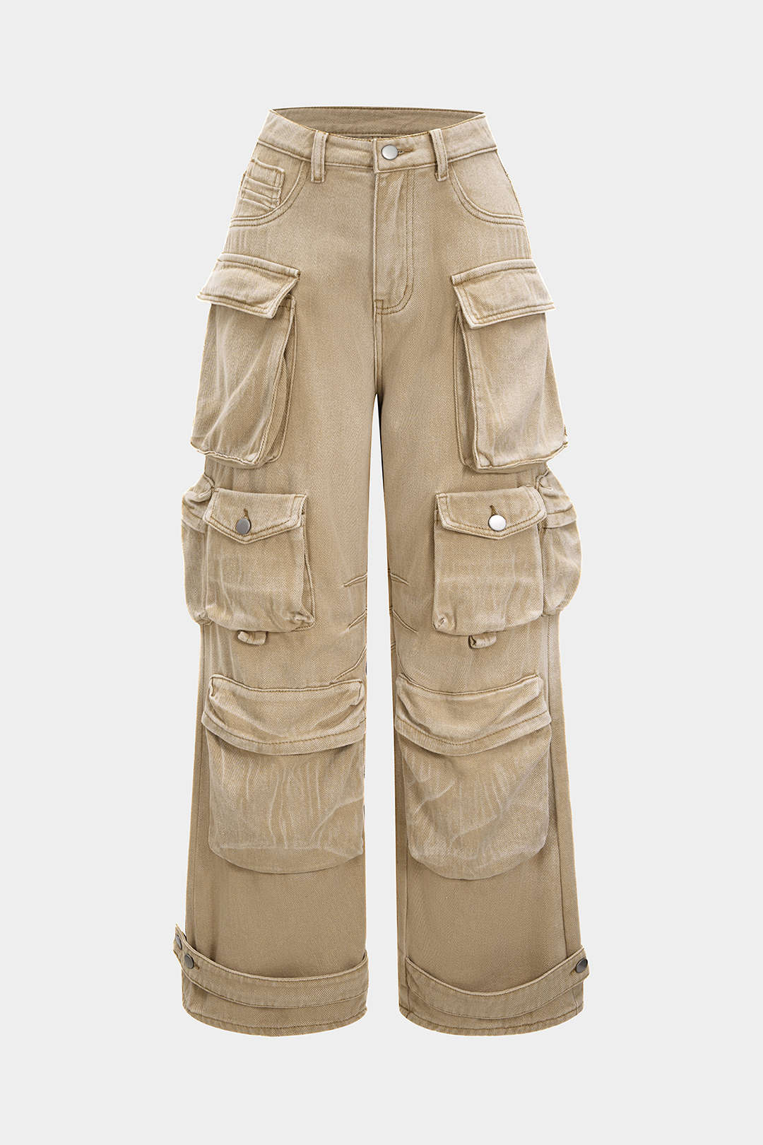 Ombre Multi Pocket Wide Leg Cargo Jeans