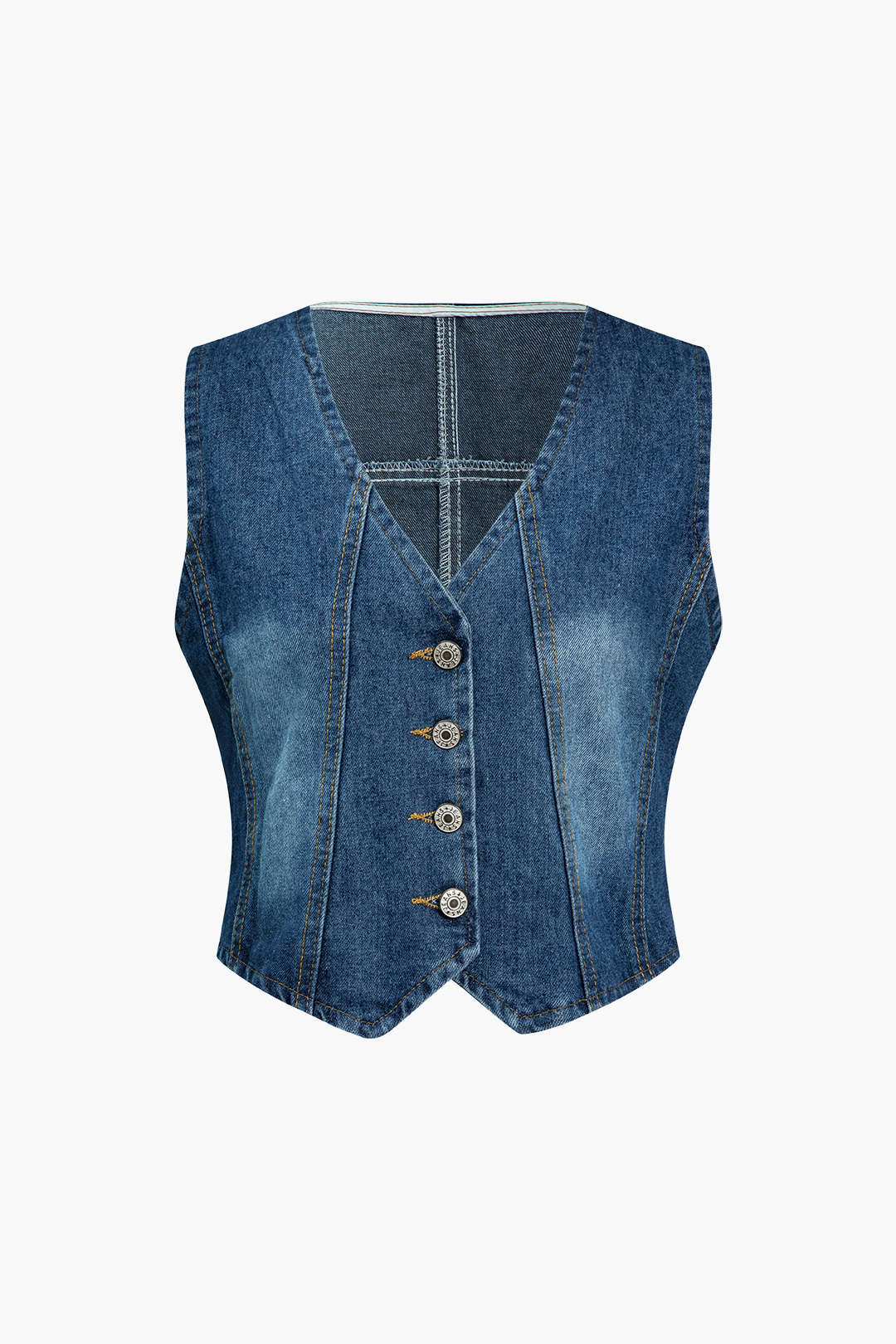 Denim V-Neck Vest