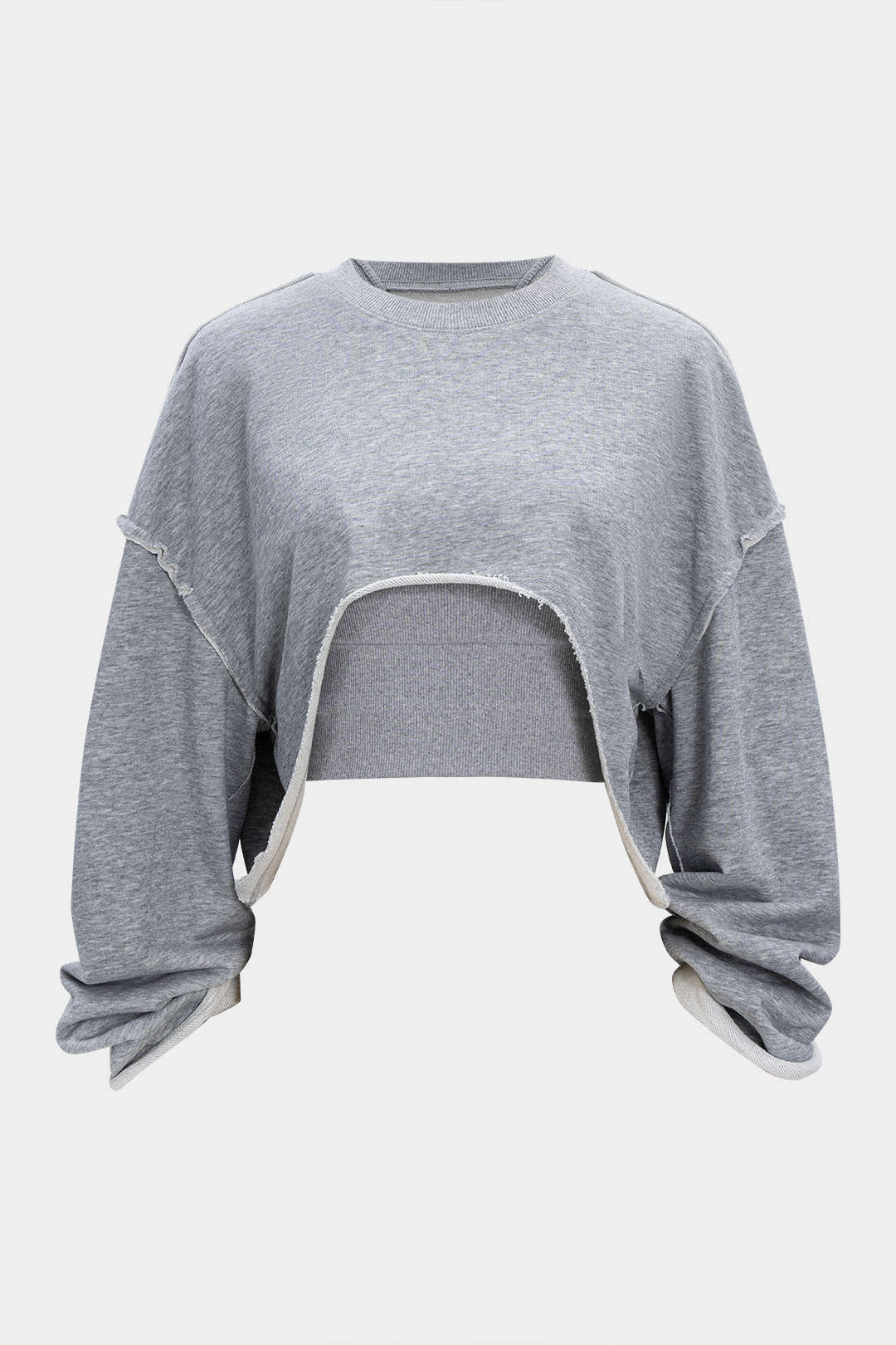 Solid Waist-Cinching Sweatshirt