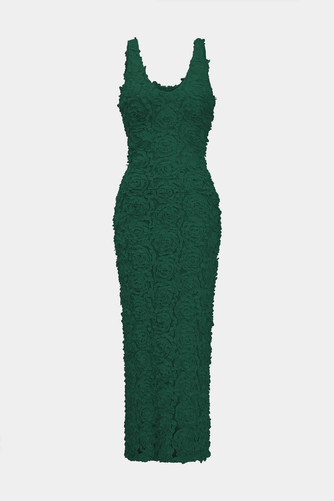 Applikes V-Neck Slit Maxi Kleid