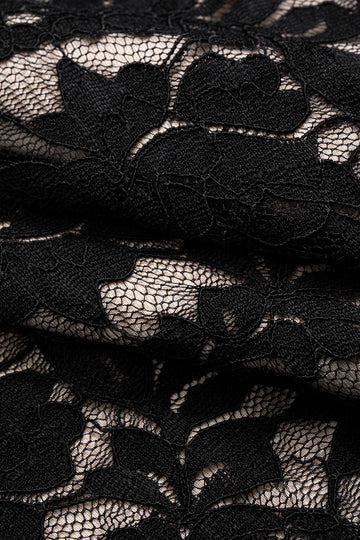 Lace Trim Long-Sleeve Mini Dress