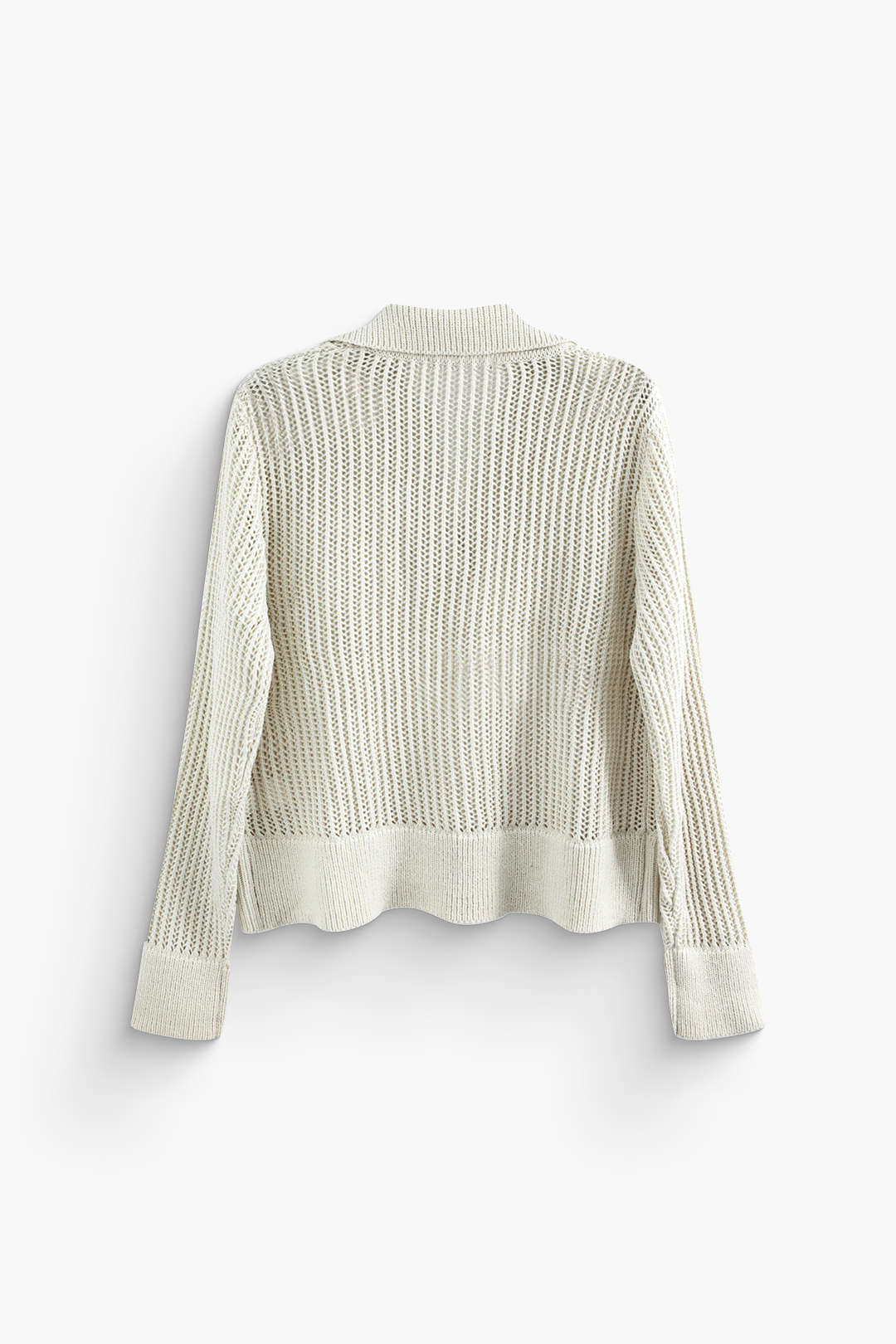 Open Collar Open Knit Sweater
