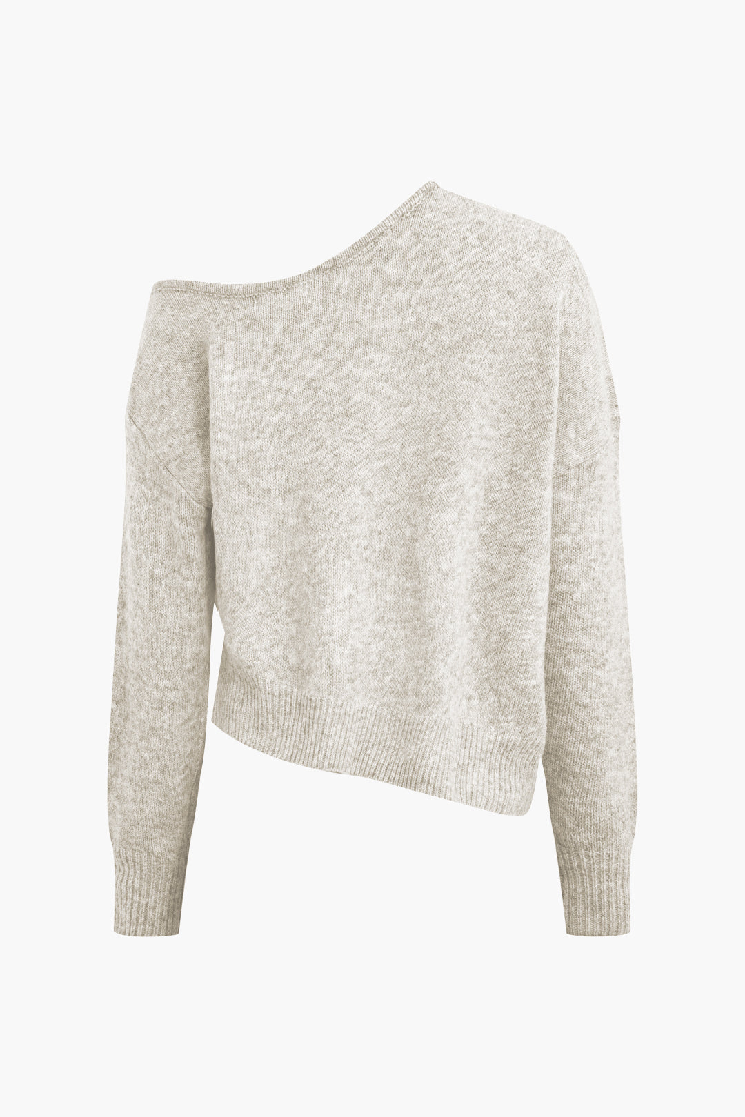 Solidu Knit Off Spalla Sweater Long-Kmiem Fuq