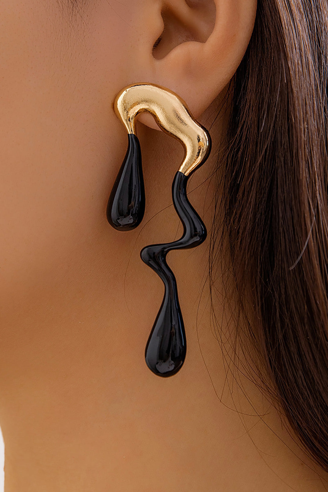 Metal Drop Asymmetrical Earrings