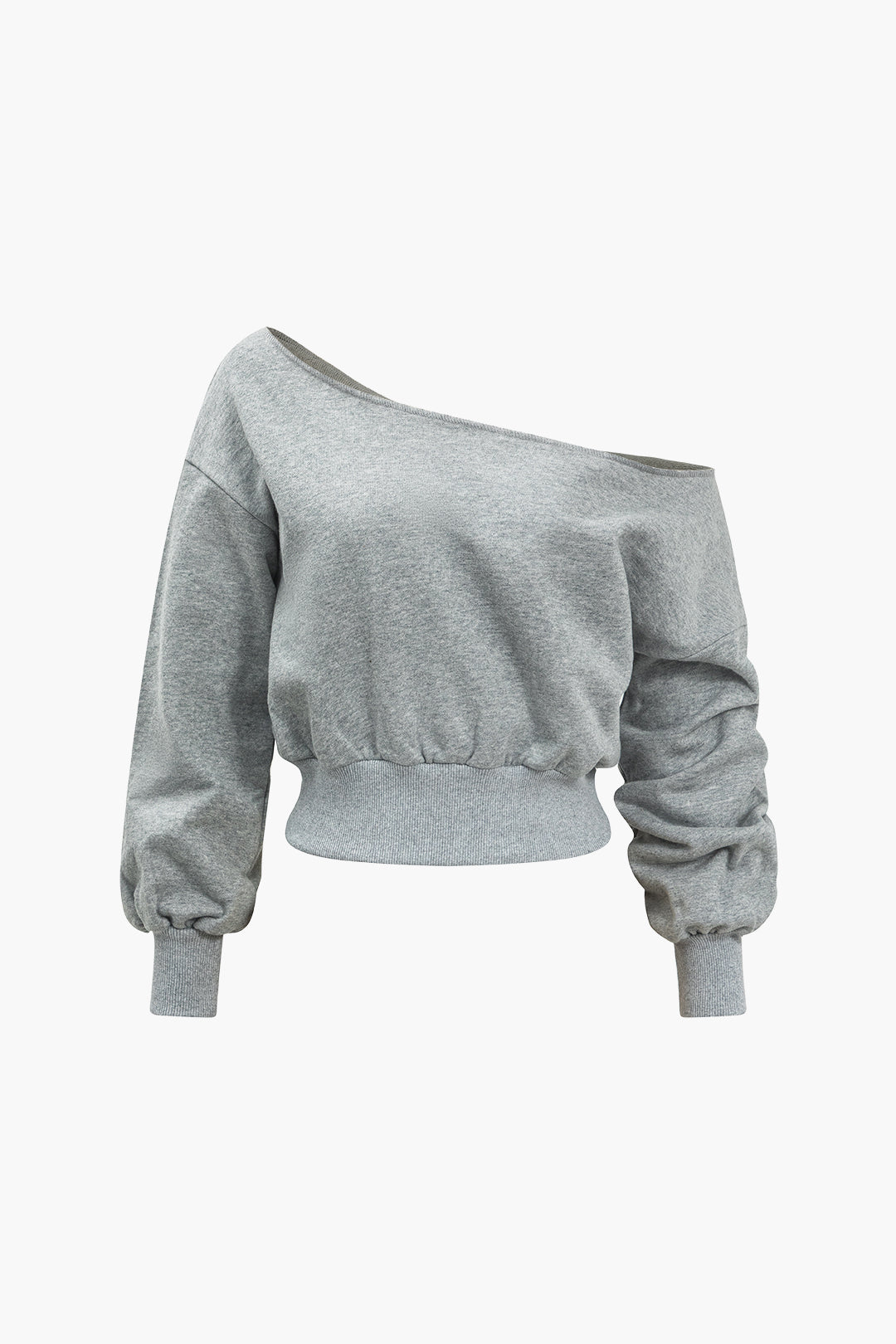 Sweatshirt Ruched Asimmetriku Solidu