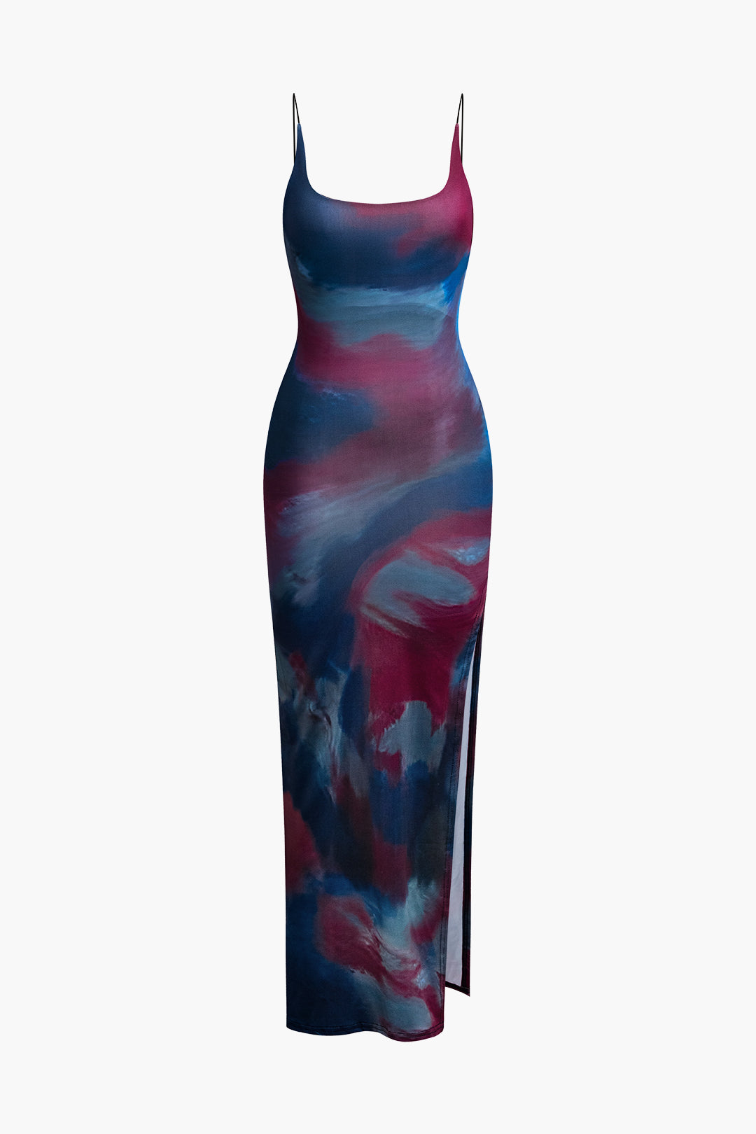 Tie Dye Backless Slit Slip Midi Dress Micas Tie Dye Backless Slit Slip Midi Dress Micas