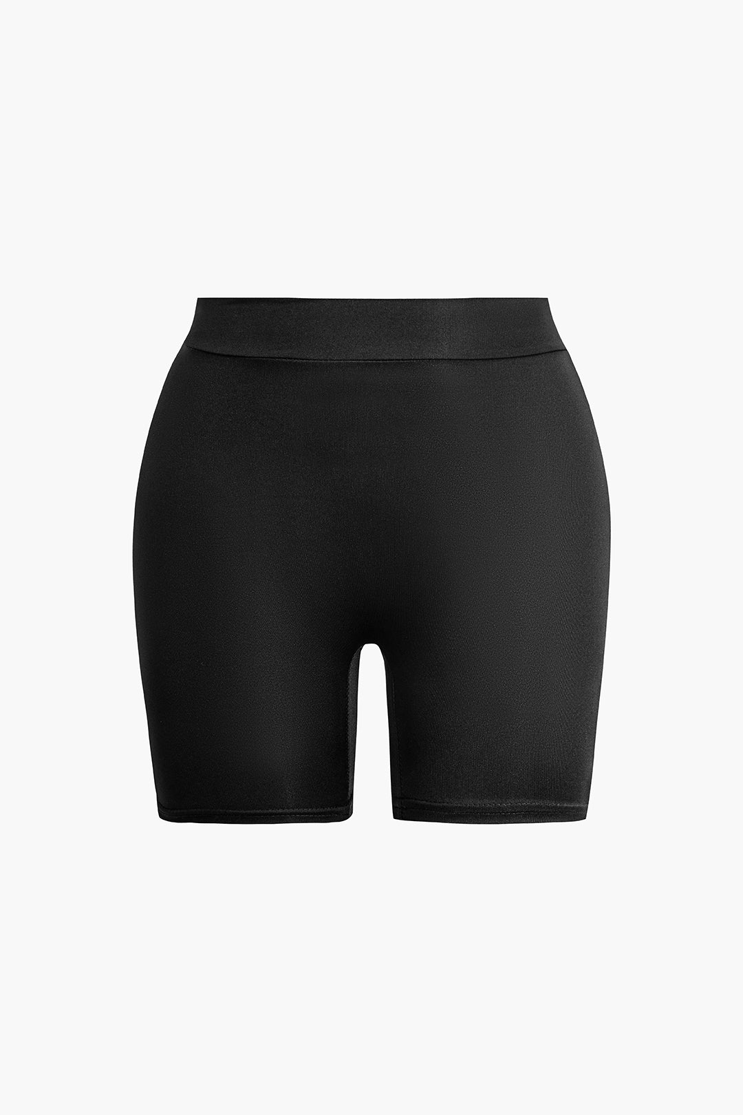 Solid Ruched Sports Shorts
