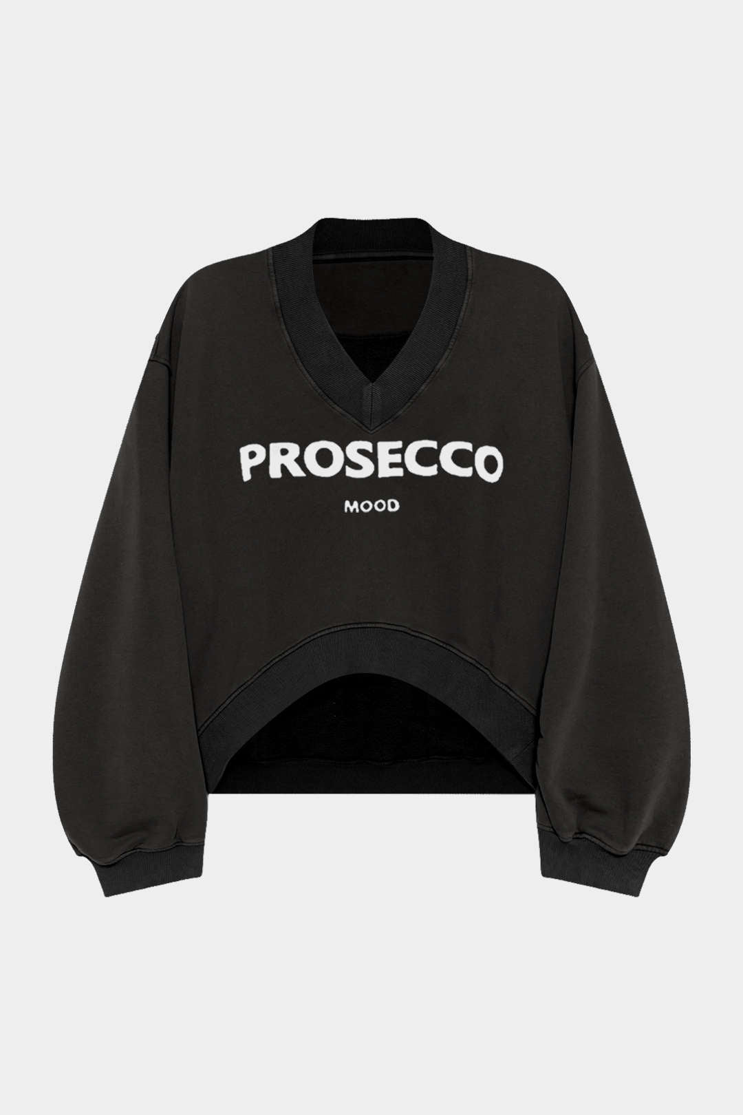 Letter Print Patchwork V-Neck Long Sleeve Sweatshirt