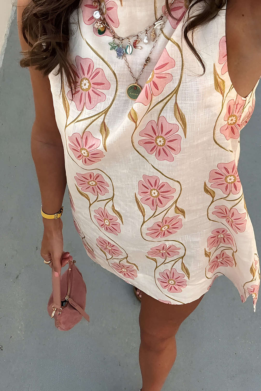 Floral Print Sleeveless Mini Dress