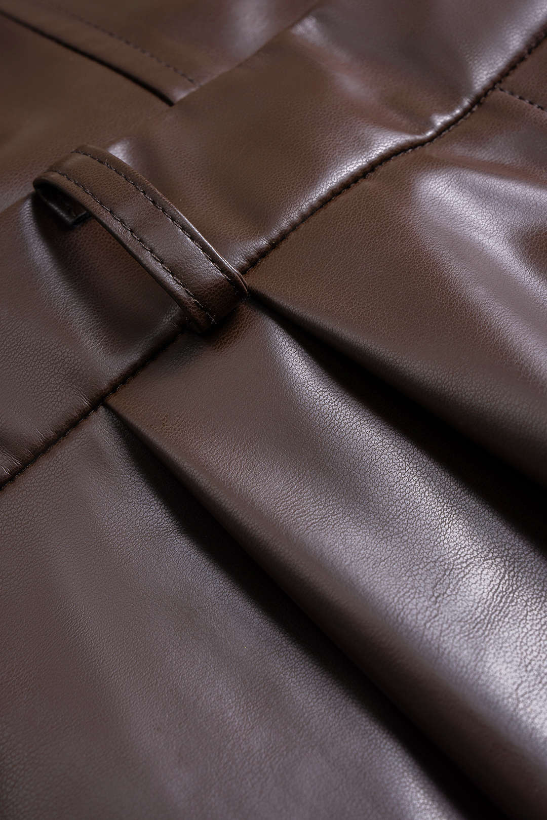 Faux Leather Ruched Strapless Jumpsuit