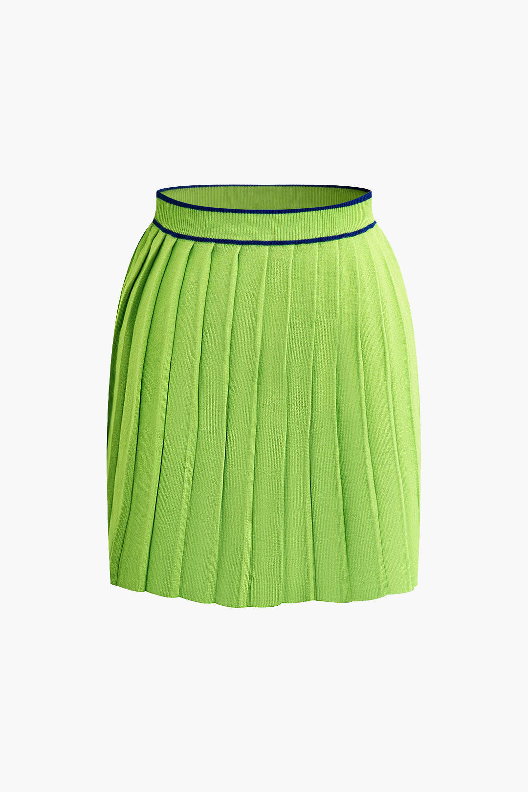 Lime Green and Navy Preppy Knit Tennis Dress with Pleated Skirt Set