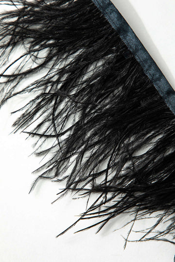 Asymmetrical Feather Detail Long Sleeve Slit Knit Midi Dress