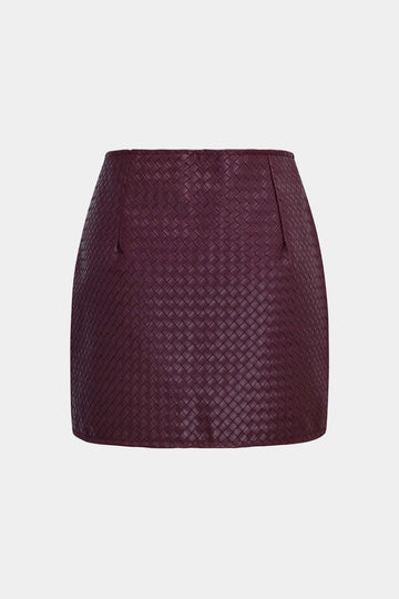 Basic Faux Leather Mini Skirt