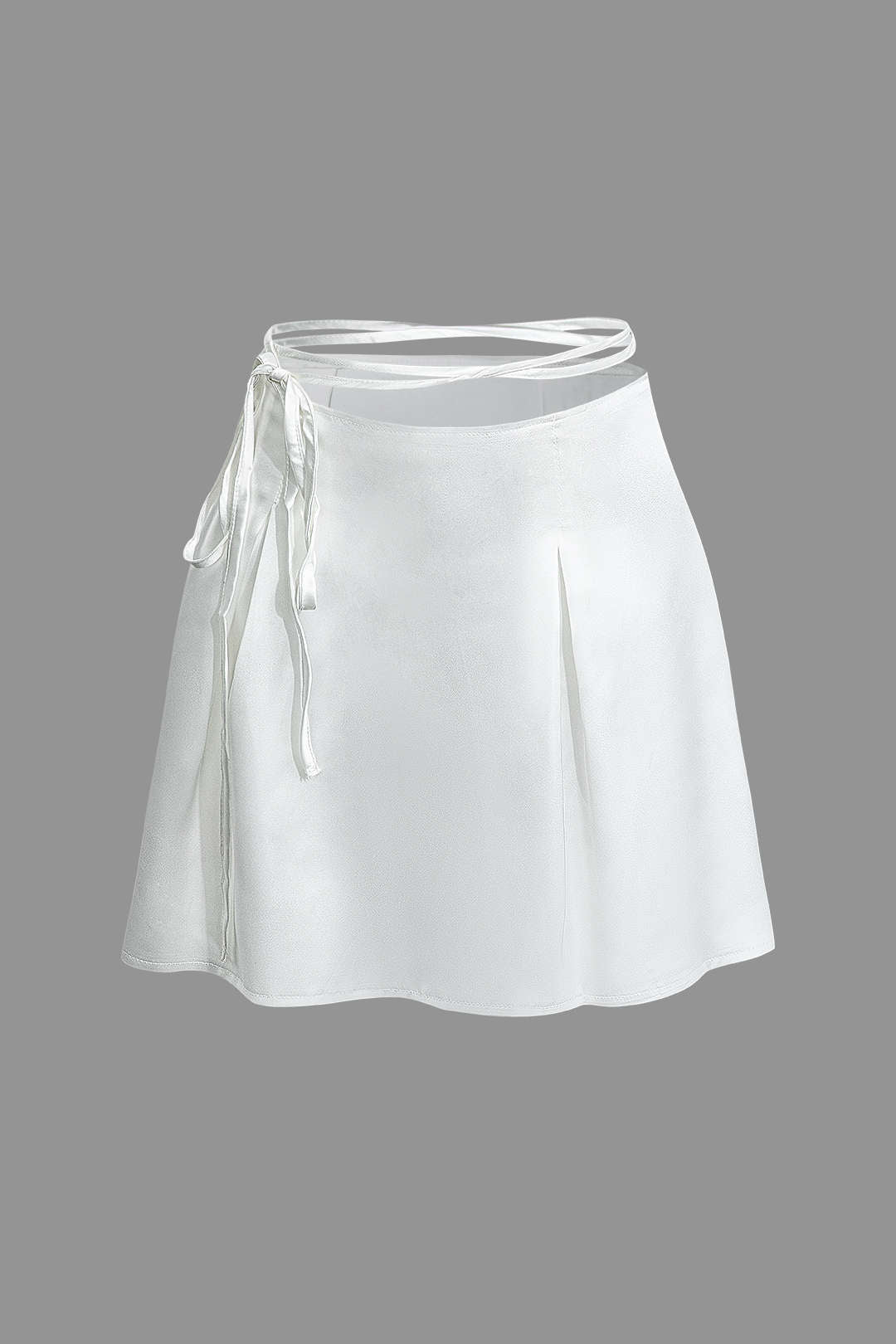 Mock Neck Button Up Bell Sleeve Crop Shirt And Mini Skirt Set