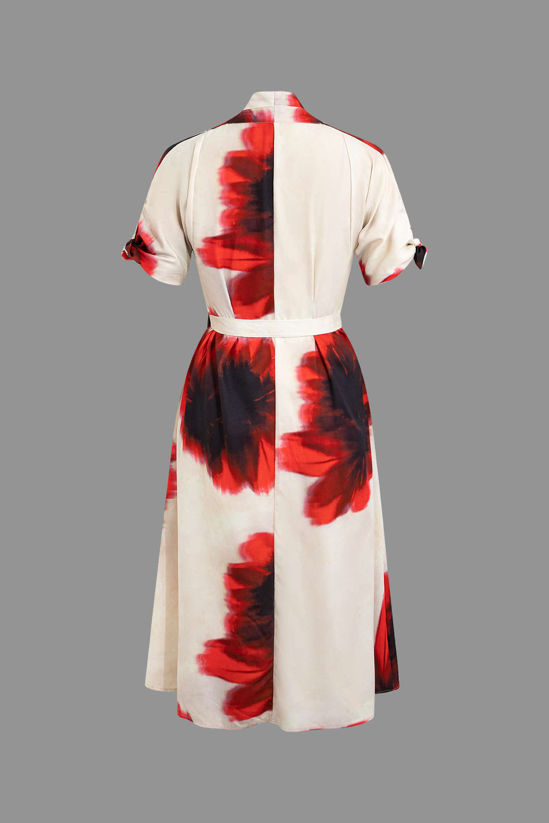 Floral Print Shirt-style Midi Dress