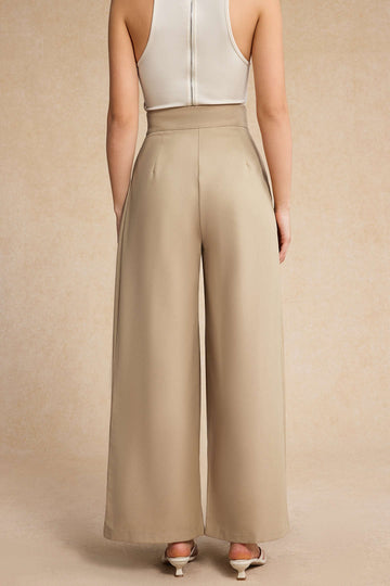 Wide Leg Pleated Trousers