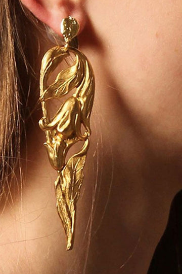 Abstract Flower Metal Earrings