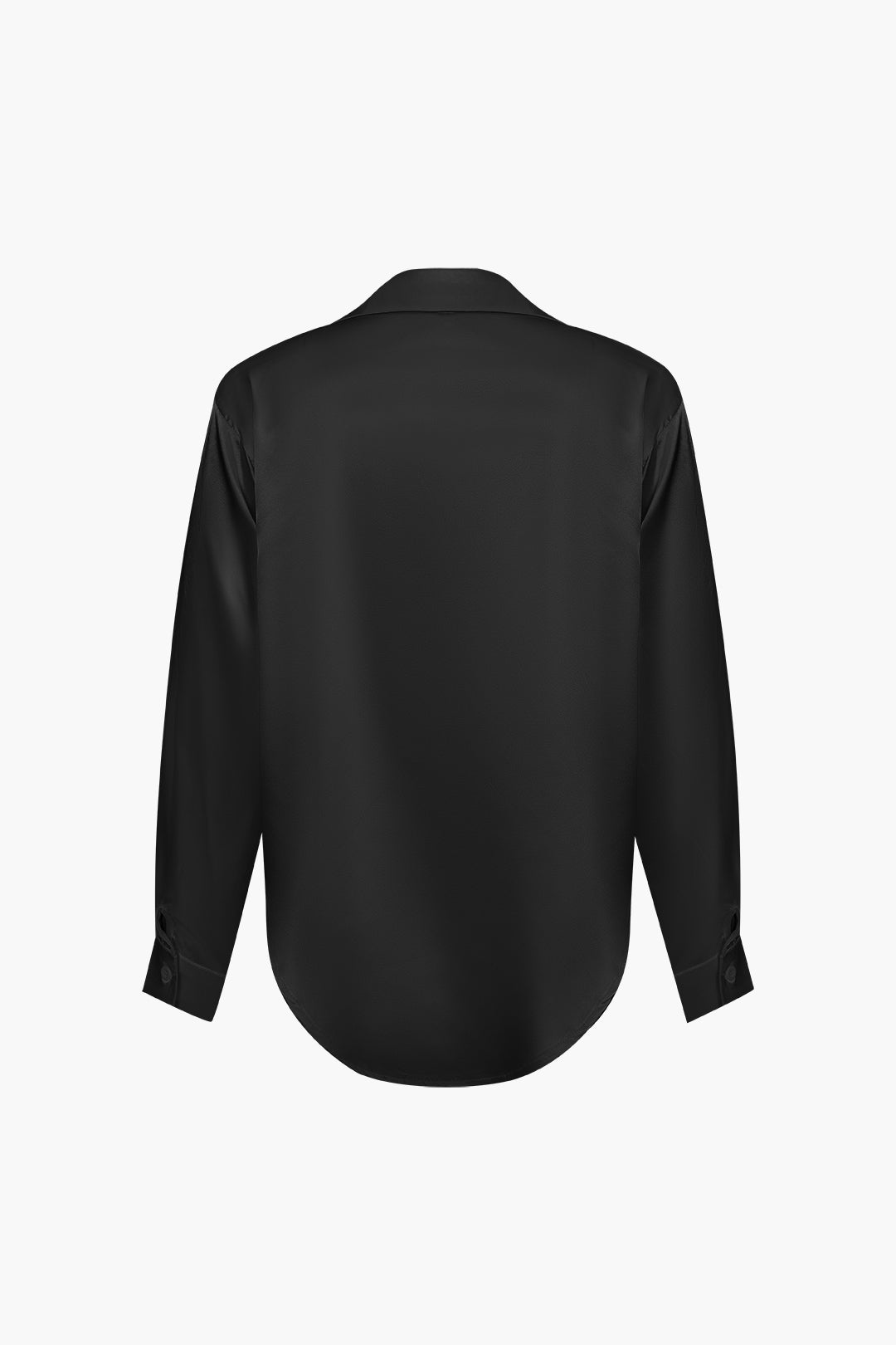 Basic Solid Satin Long-Sleeve Shirts