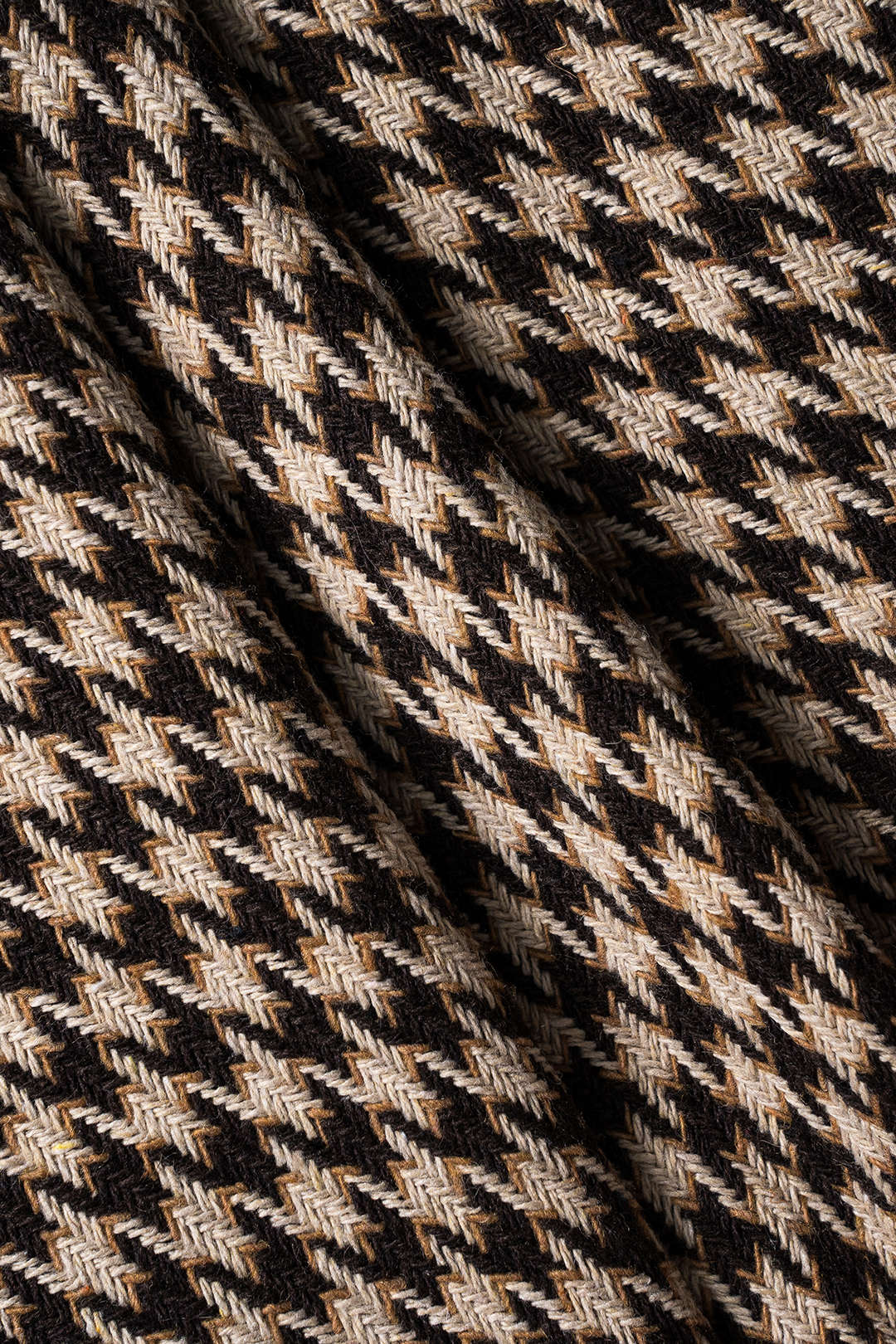 سترة بحزام وطية صدر مدببة بنقش Houndstooth