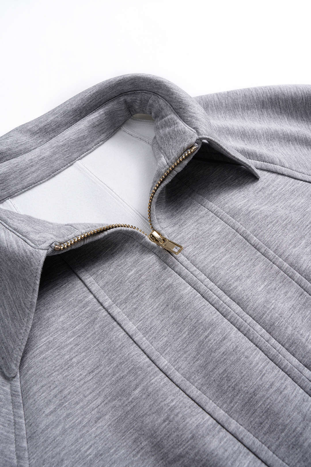 Zipper Ruched Waist-Cinching Sweatshirt